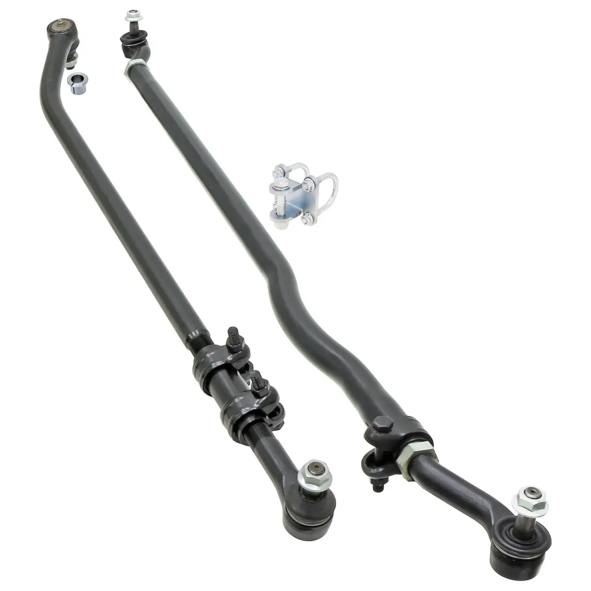 Rockjock Currectlync Steering System, Jk, W/Flipped Drag Link, 1.65 In. Dia. Tube Tie Rod, 1.3 In. Dia. Forged Drag Link/Forged Tie Rod Ends, Premium Jam Nuts And Adjuster, 1