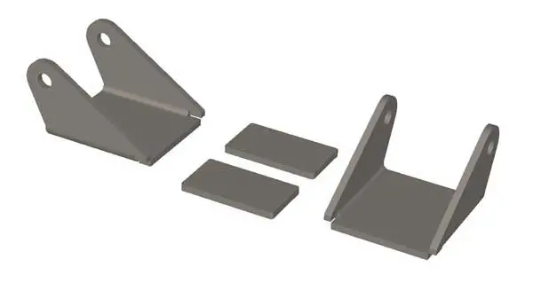 Heavy Duty Leaf Spring Hanger Pair 3 Inch Inside Width For 2 1/2 Inch Wide Springs 1
