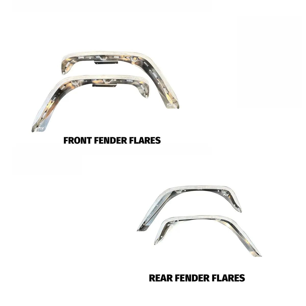 Aluminum F/R 2" Crusher Fender Package Fits 07-18 Jeep Wrangler Jk/Jku 1