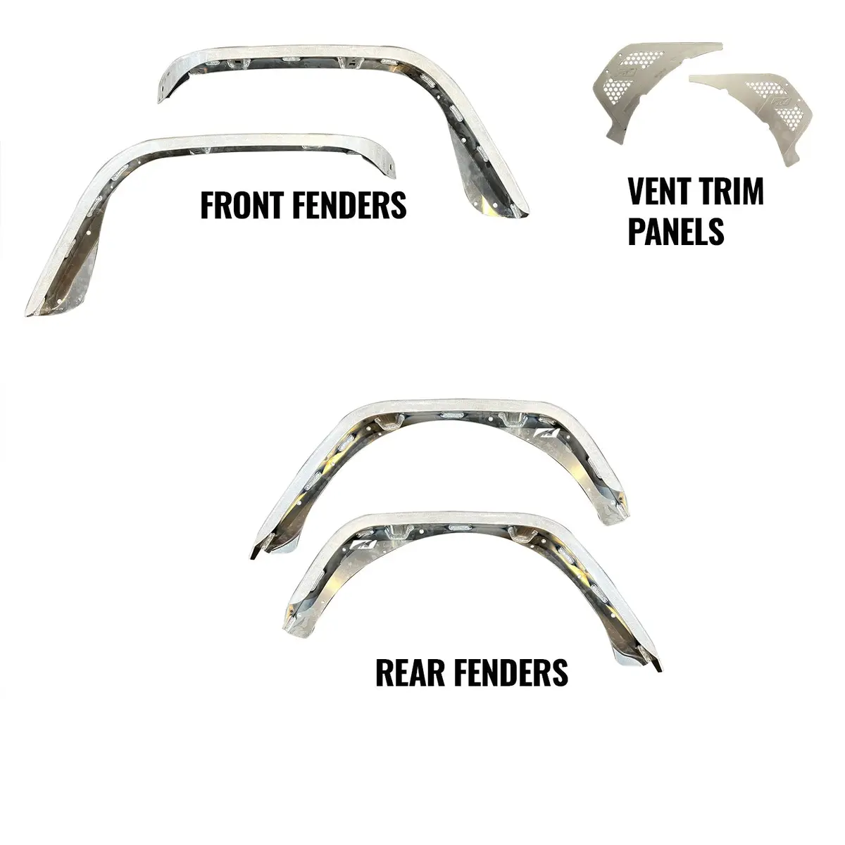 Aluminum Front And Rear Fender Flare Package For Jeep Jl/Jlu 1