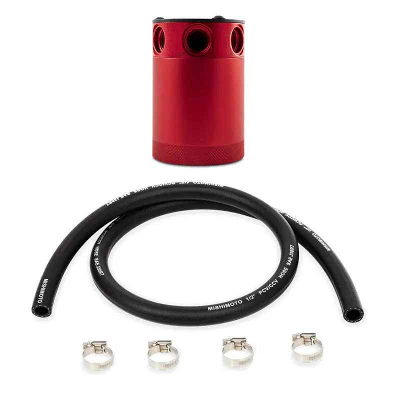 Mishimoto Mmbcc-Cbthr-Rdh Mishimoto Compact Baffled Oil Catch Can, 3-Port 1