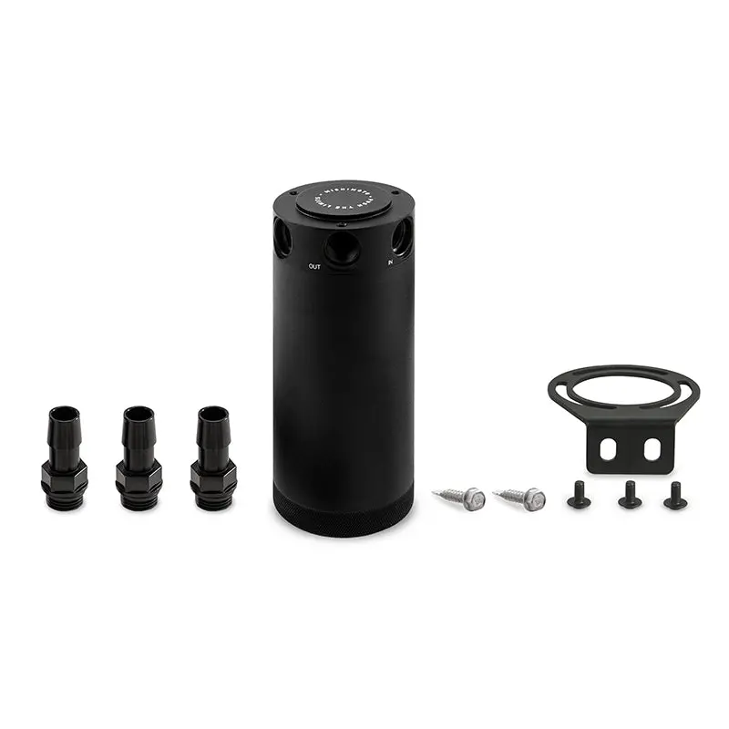 Mishimoto Mmbcc-Cbthr-Xlbk Mishimoto Xl Compact Baffled Oil Catch Can, 3-Port 1