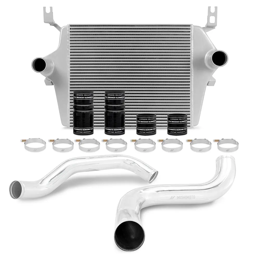 Mishimoto Mmint-F2d-99Kslp Ford 7.3L Powerstroke Intercooler Kit, 1999-2003 Silver Cooler, Polished Pipes 1