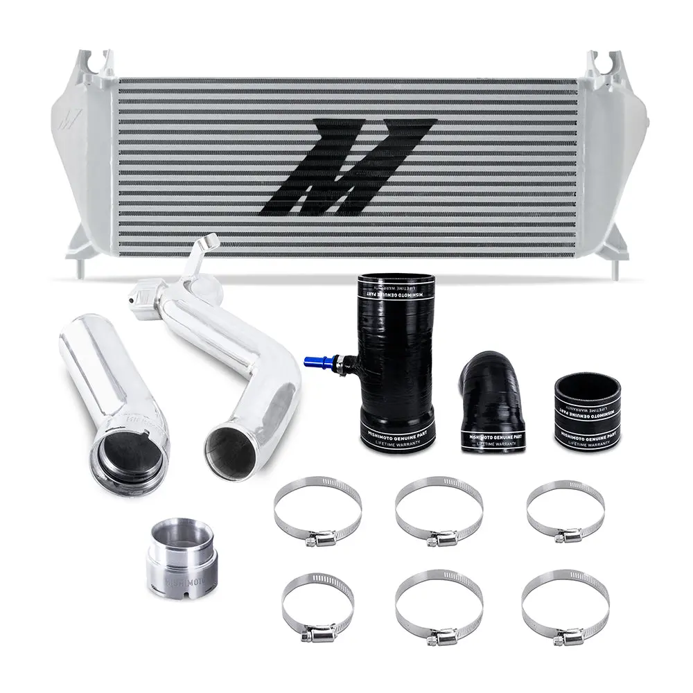 Mishimoto Mmint-Rgr-19Kslp Intercooler Kit, Fits Ford Ranger 2.3L 2019+, Silver Intercooler, Polished Pipes 1