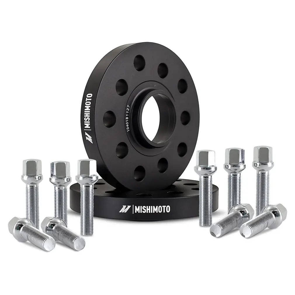 Mishimoto Mmws-009-200Bk Wheel Spacers, 5X100 / 5X112, 57.1 Center Bore, M14x1.5, 20Mm Thick, Black 1