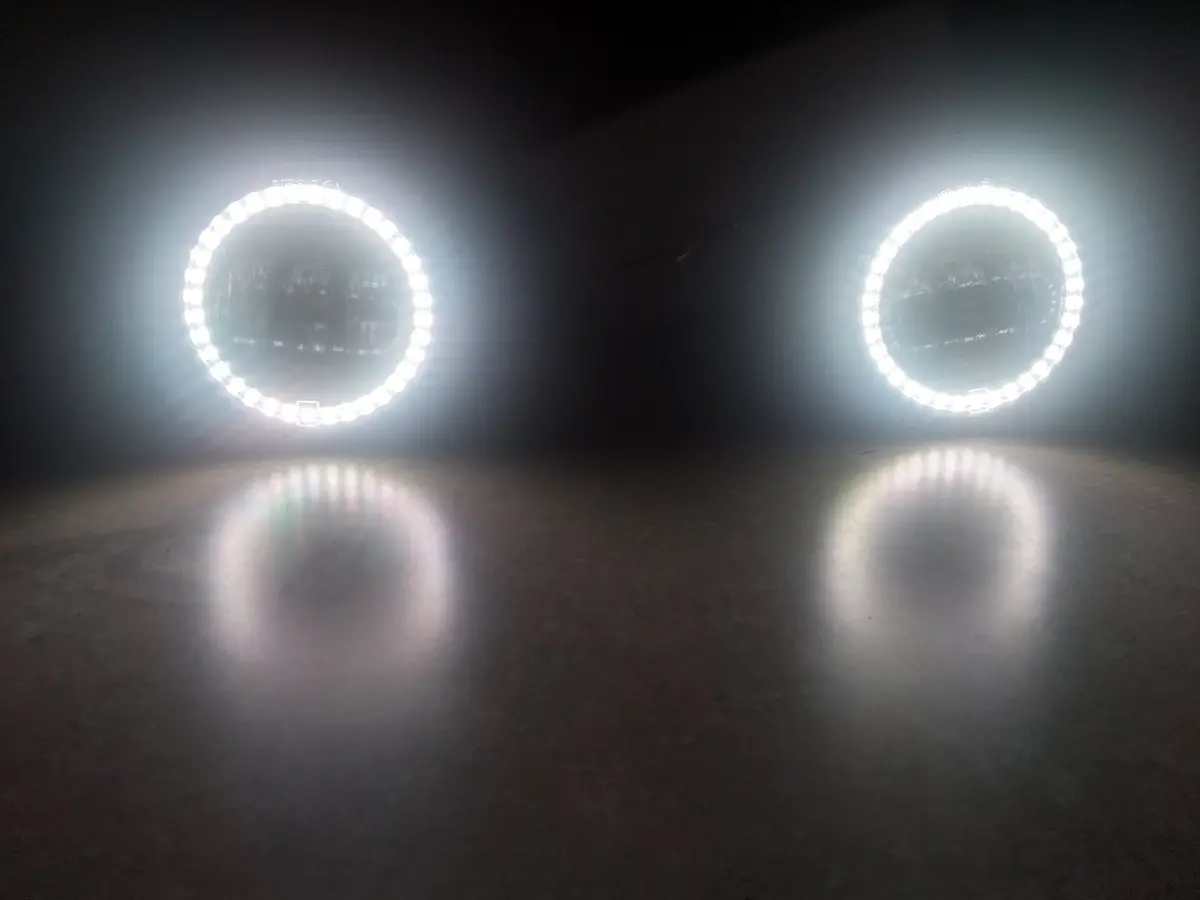 Jeep Jl/Jt 4 Inch White Drl Halo/Amber Turn Signal Fog Lights 1