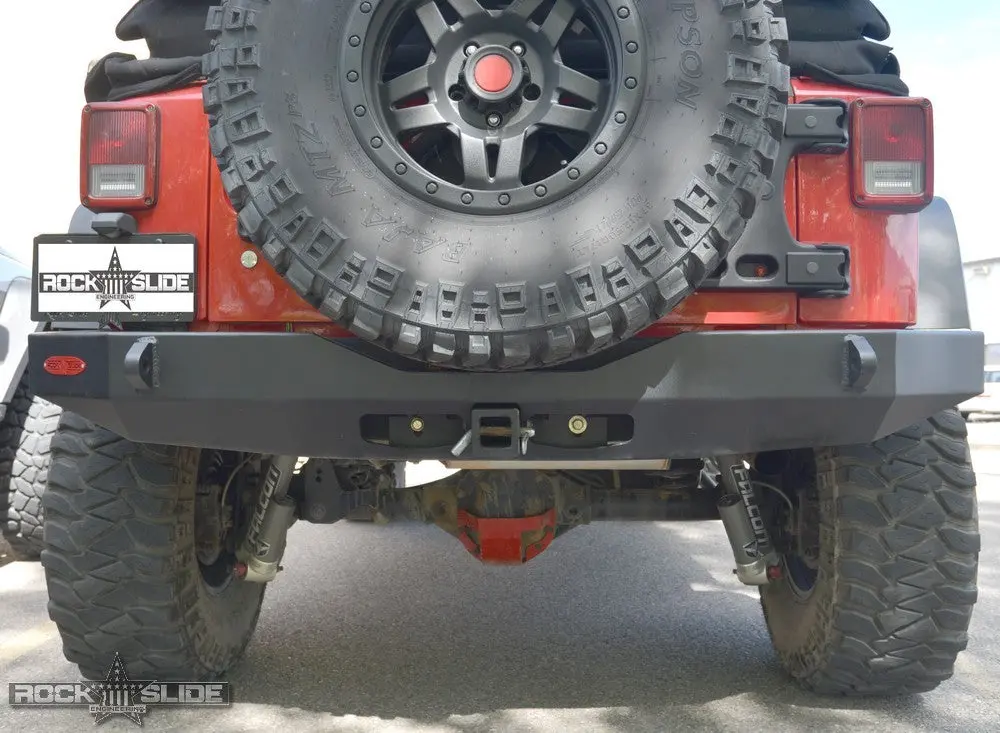 Jeep Jk Full Rear Bumper For 07-18 Wrangler Jk No Tire Carrier Rigid Series Rock Slide Engineering 1