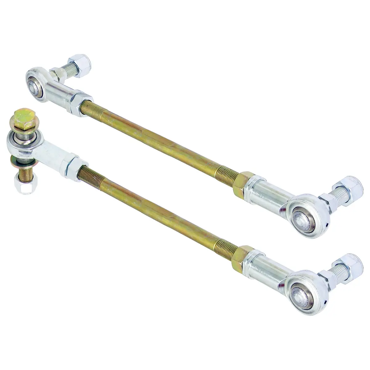 Rockjock Adjustable Sway Bar End Link Kit For Jl/Jt Front (8 1/2 In. Long Rods W/ Heim Joints And Jam Nuts, Pair) 1