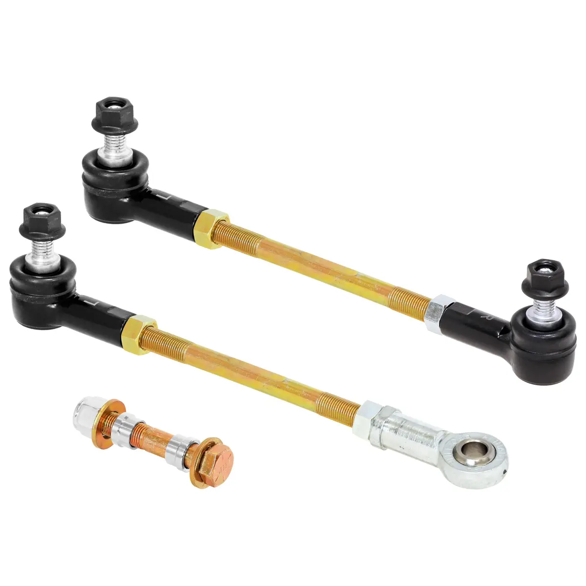 Rockjock Adjustable Sway Bar End Link Kit For Jl/Jt Front (8 1/2 In. Long Rods W/ Sealed Rod Ends And Jam Nuts, Pair) 1