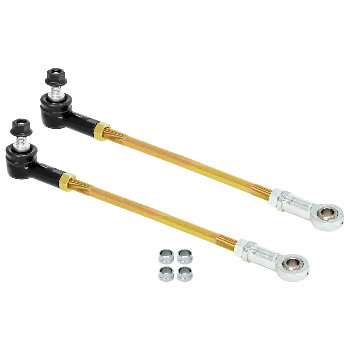 Rockjock Adjustable Sway Bar End Link Kit For Jt Rear (12 1/2 In. Long Rods, Sealed Rod Ends, Thru-Bolt Heims, Jam Nuts, Misalignment Spacers, Pair) 1