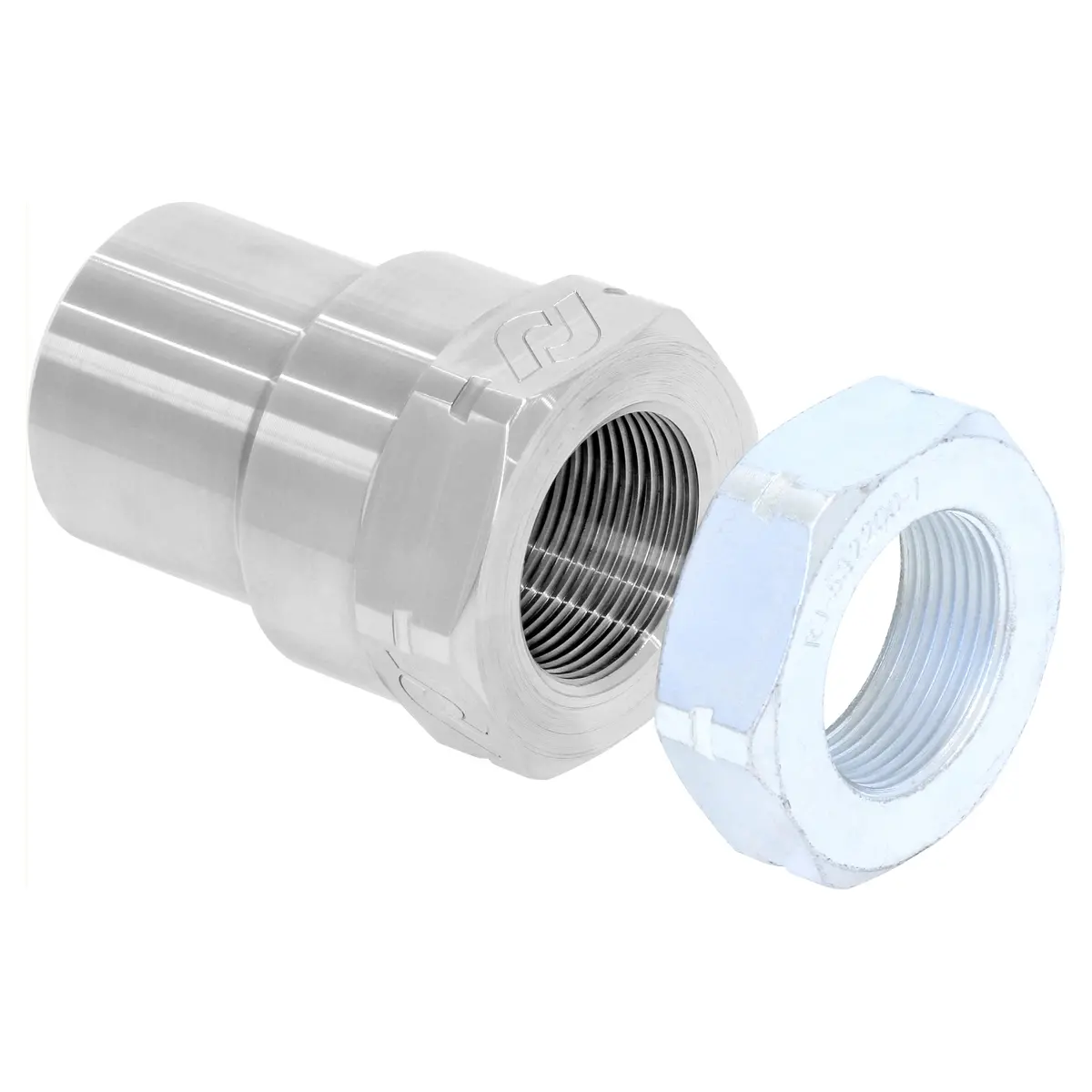 Rockjock Threaded Bung With Jam Nut, 1 1/2 In.-12 Lh Thread, Set 1