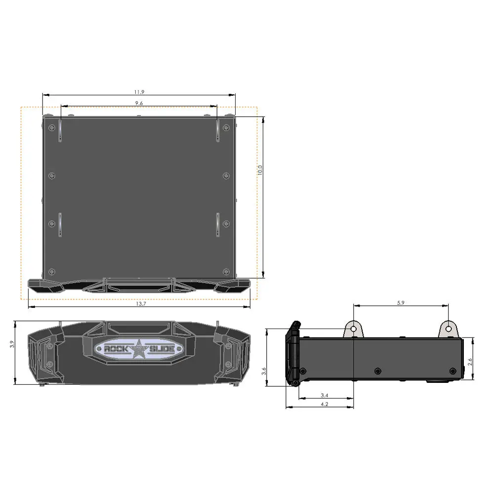 R-Step 9 Inch Wide For 2016-2023 Toyota Tacoma Bed Step Attachment Brackets Behind Passenger Rear Tire Rock Slide Engineering 1