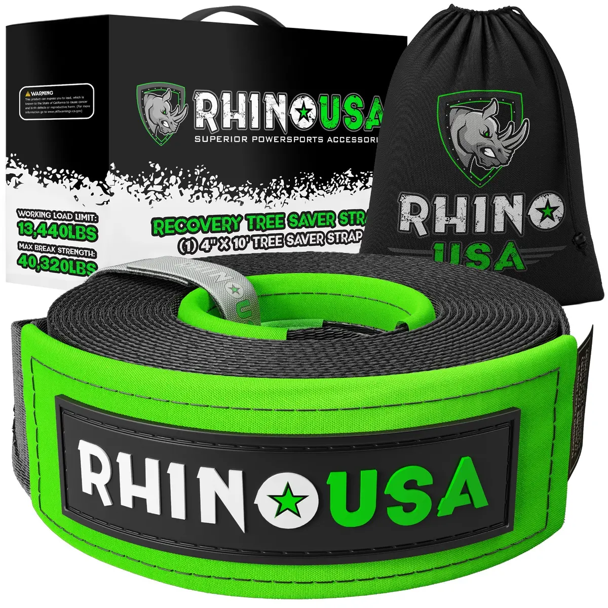 Rhino Usa Recovery Tree Saver Strap 4Inx10ft (Black) 1