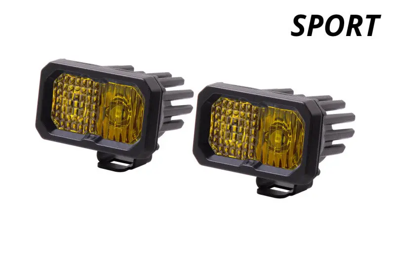 Diode Dynamics Stage Series 2 In Led Pod Sport - Yellow Flood Standard Abl (Pair) 1