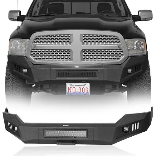 Aftermarket Front Bumper W/ Led Spotlights For 2013-2018 Ram 1500 (Excluding Rebel) - Hooke Road 1