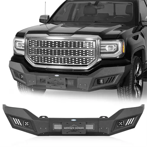 Aftermarket Front Bumper W/ Led Spotlights For 2016-2018 Gmc Sierra 1500 - Hooke Road 1