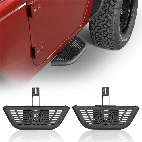 Aftermarket Jeep Side Hoop Steps Kit For 2007-2018 Jeep Wrangler Jk 2-Door - Hooke Road 1