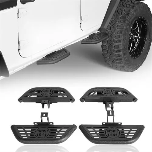Aftermarket Jeep Side Hoop Steps Kit For 2007-2018 Jeep Wrangler Jk 4-Door - Hooke Road 1