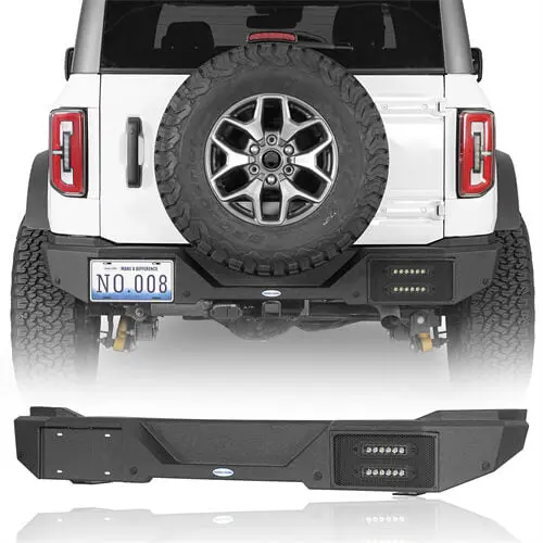 Aftermarket Rear Bumper W/ Led Lights For Ford Bronco 2021-2026 Excluding Raptor - Hooke Road 1