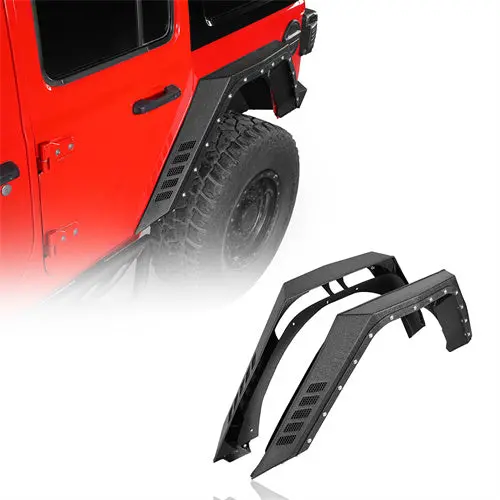 Armor Style Aftermarket Rear Fender Flares For 2018-2026 Jeep Wrangler Jl 4-Door - Hooke Road 1