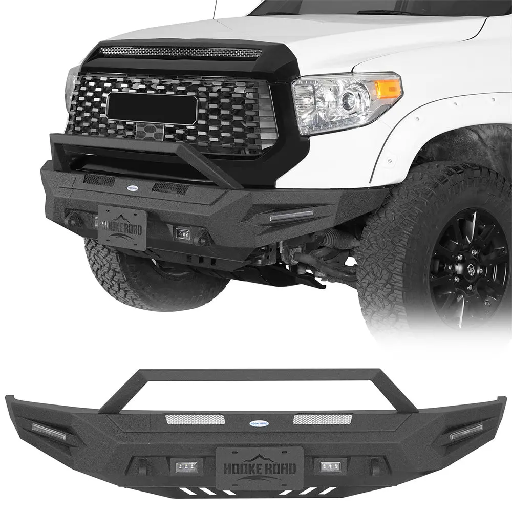 Aftermarket Steel Front Bumper W/ Skid Plate For 2014-2021 Toyota Tundra - Hooke Road 1