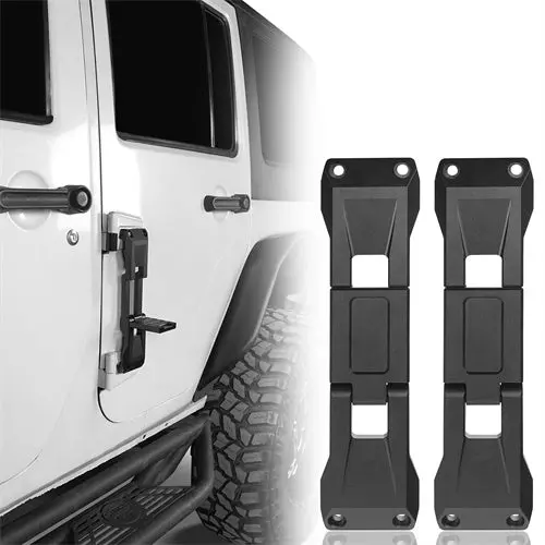 Aluminum Door Hinge Steps Pack Of 2 (07-18 Jeep Wrangler Jk & 18-26 Wrangler Jl) - Hooke Road 1
