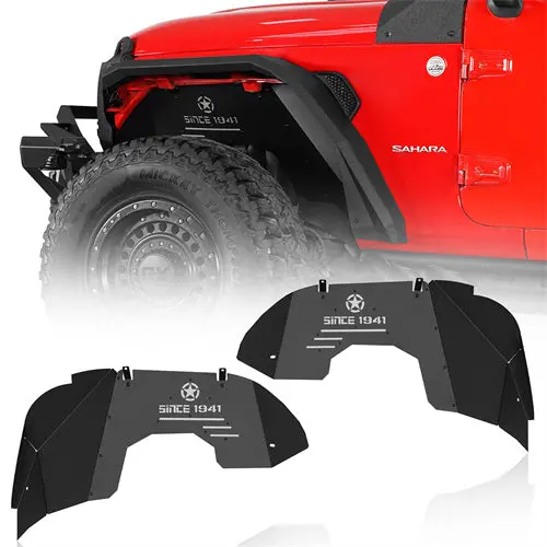 Aluminum Front Inner Fender Liners For 18-26 Jeep Wrangler Jl & 20-26 Gladiator Jt (Excluding Rubicon 3.6L Engine Edtion) - Hooke Road 1