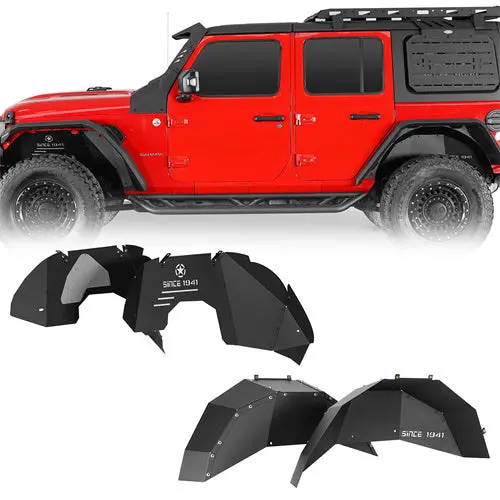 “Since 1941 ” Aluminum Front & Rear Inner Fender Liners For 2018-2026 Jeep Wrangler Jl (Excluding Rubicon 3.6L Engine)- Hooke Road 1