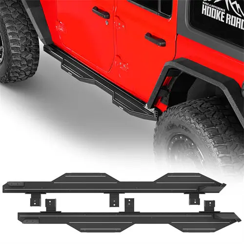 Aluminum Side Steps Running Boards (18-26 Jeep Wrangler Jl 4-Door) - Hooke Road 1