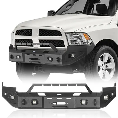 2009-2012 Ram 1500 Aftermarket Full-Width Front Bumper W/ Winch Plate  - Hooke Road 1
