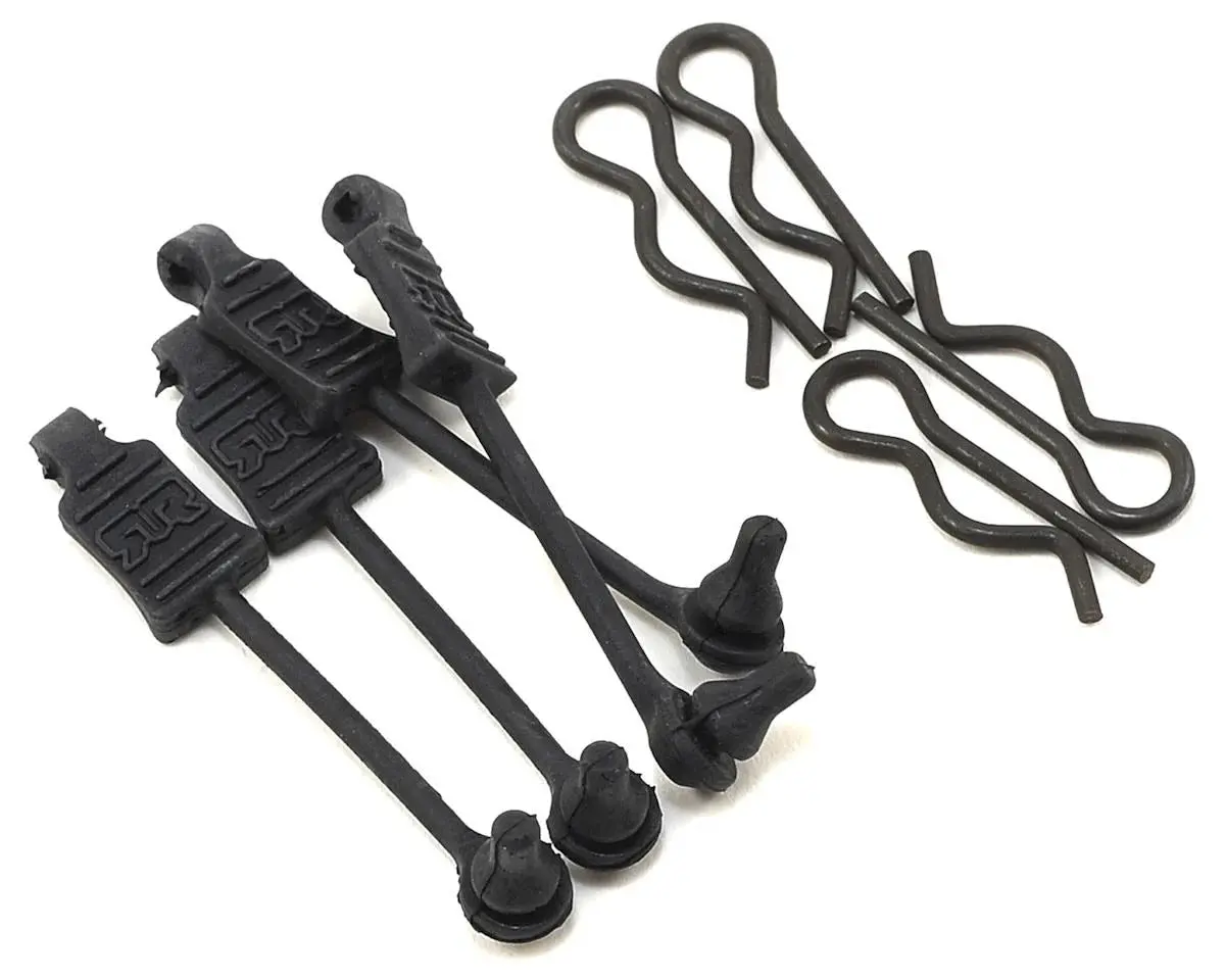 1/8 Body Clips W/Rubber Retainers (Black) (4) 1