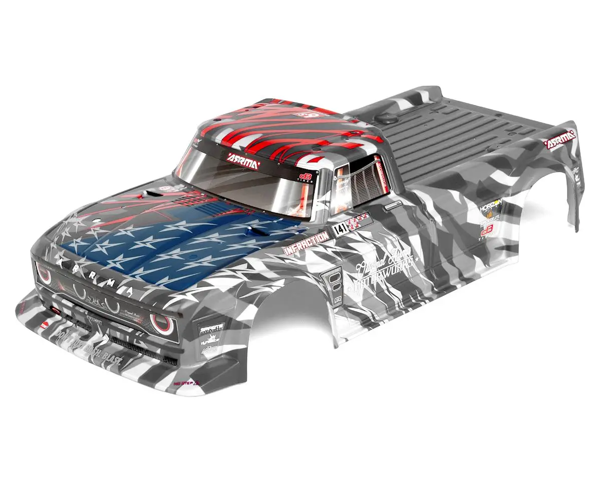 Arrma Infraction 6S Blx Pre-Painted Body (Silver/Red) 1