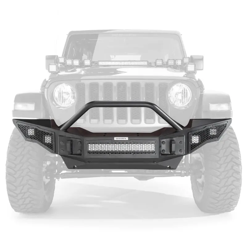 Go Rhino 07-20 Jeep Wrangler Jl/Jlu/Jk/Jku/Gladiator Jt Rockline Full Width Bumper W/ Overrider 1