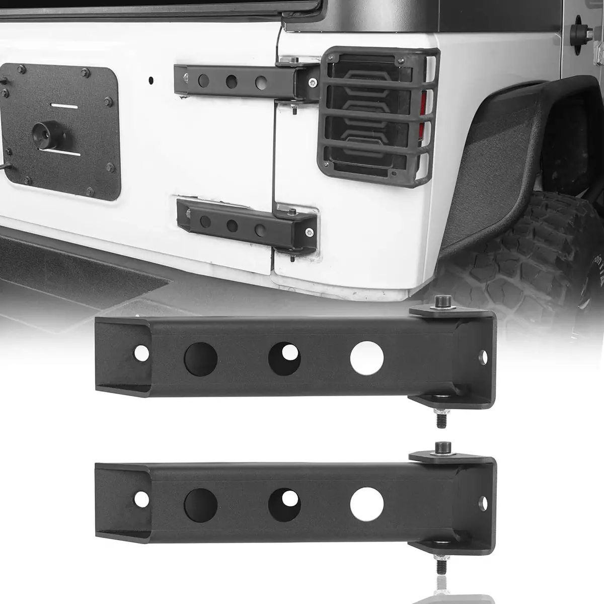 Hooke Road Tailgate Hinge Set Tailgate Back Door Hinge Mount(07-18 Jeep Wrangler Jk) 1