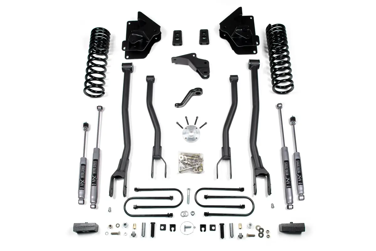 Heavy-Duty 4-Inch 4-Link Suspension Lift Kit – Compatible with 2013 to 2018 Ram 3500 4WD Gas Trucks