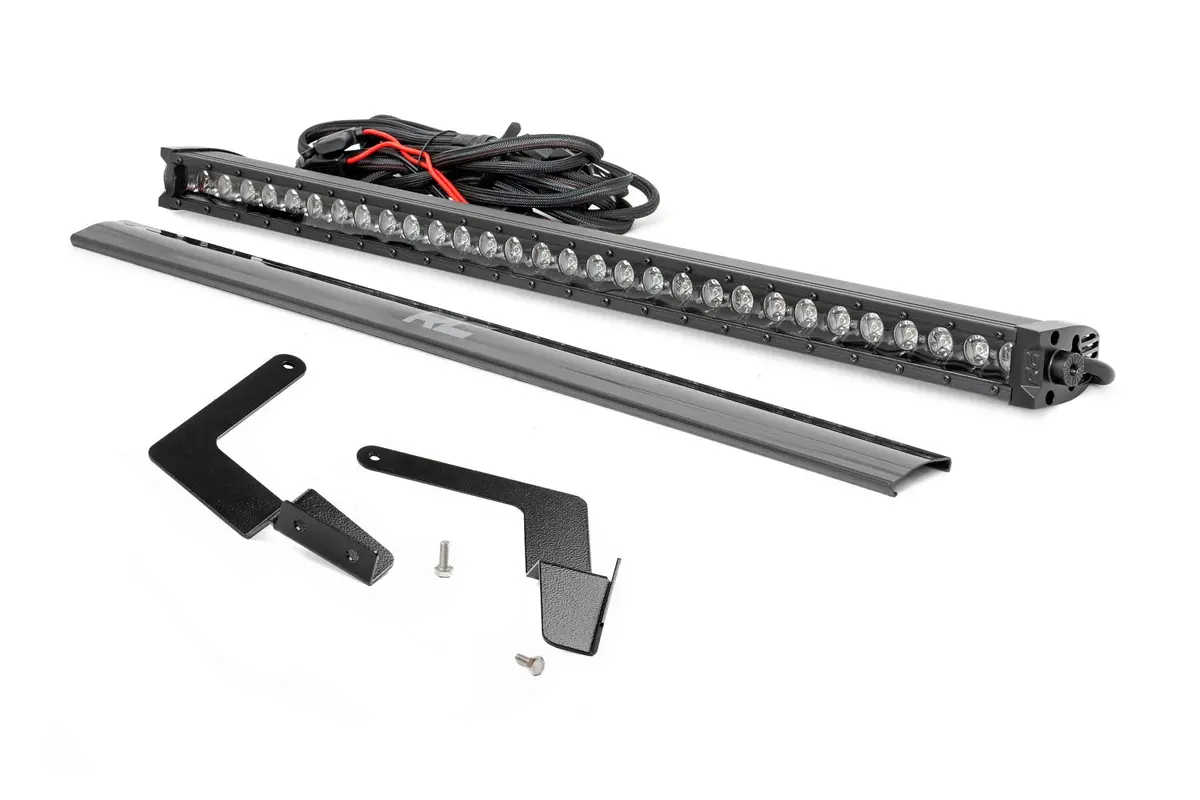 Led Light Kit - Lower Grille Mount - 30 Inch Black Single Row - White Drl - Toyota Tacoma (16-23) 1