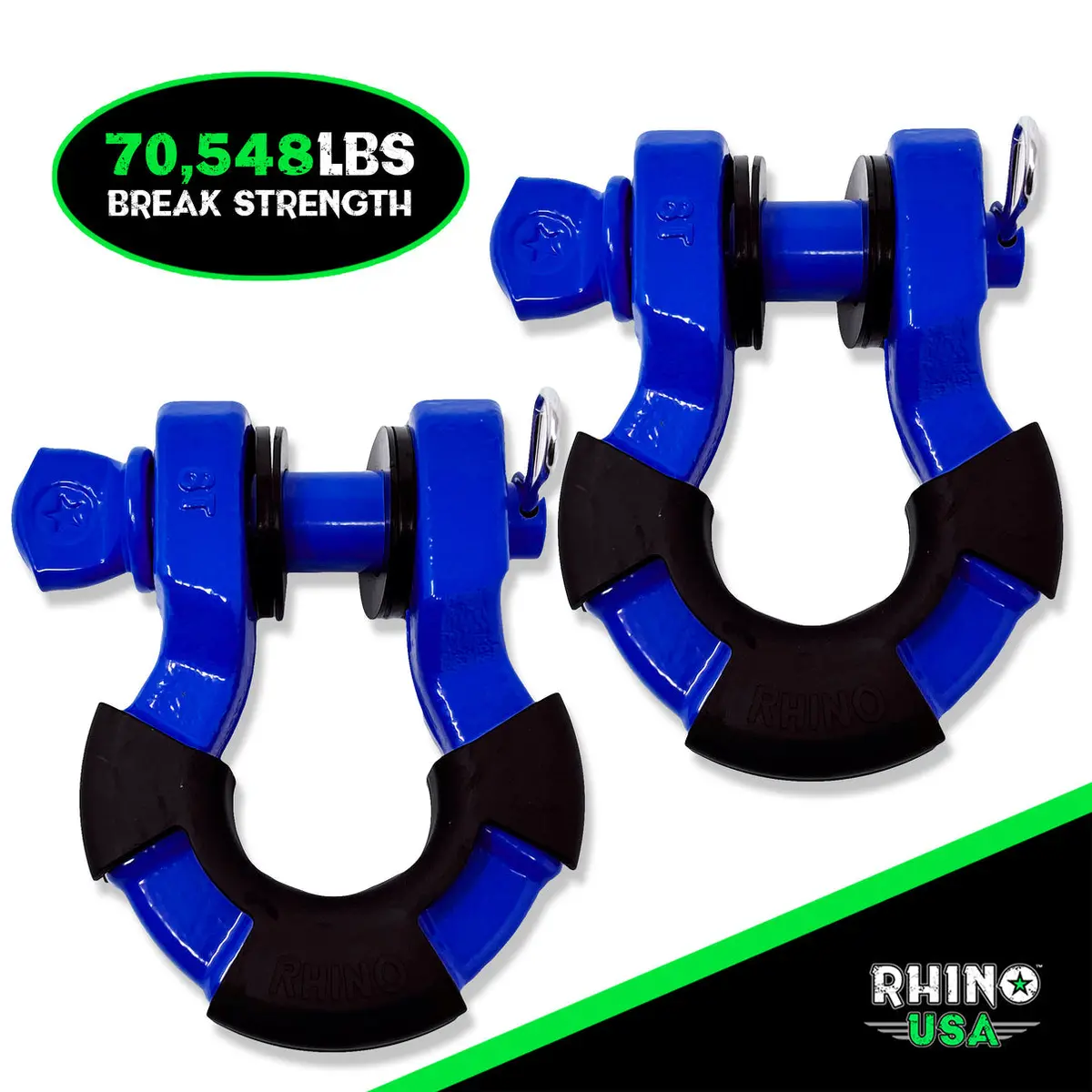Rhino Usa 8T Super Shackle 2-Pack (Blue) 1