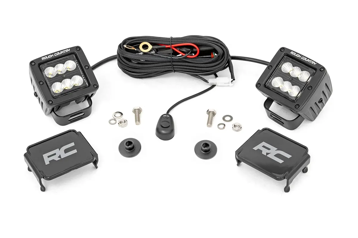 Led Light Kit - Ditch Mount - 2 Inch Black Pair - Flood Pattern - Ford Bronco (21-24) 1