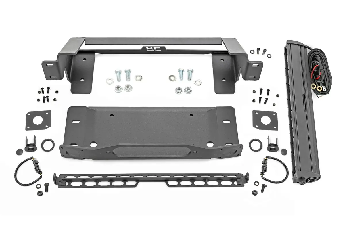 High Winch Mount - All Models - 20 Inch Black Single Row Led - Drl - Ford Bronco (21-24) 1