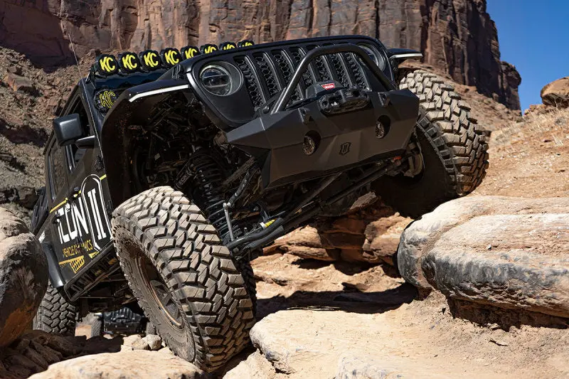 Icon 2018+ Jeep Wrangler Jl / 2020+ Jeep Gladiator Jt Pro Recessed Impact Front Bumper W/Bar & Tabs 1