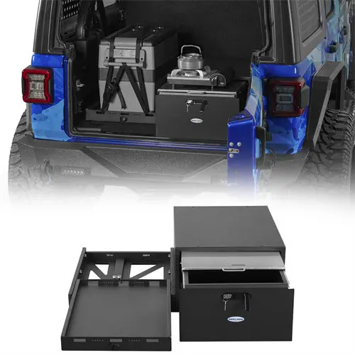 Hooke Road Trunk Cargo Drawer & Fridge Mount For 15-26 Jeep Wrangler Jk Wrangler Jl & Ford Bronco 21-26 4-Door 1