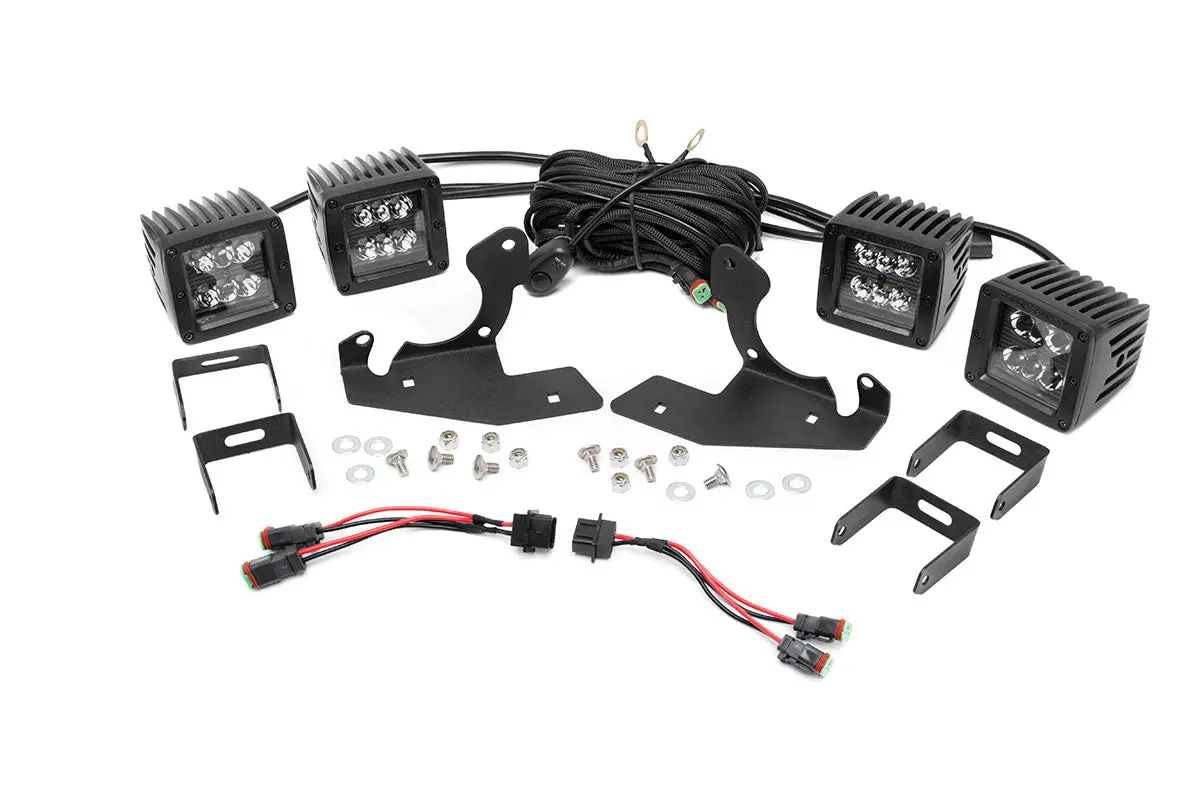 Led Light Kit - Fog Mount - Dual 2 Inch Black Pair - Chevy Silverado 2500 Hd/3500 Hd (11-14) 1