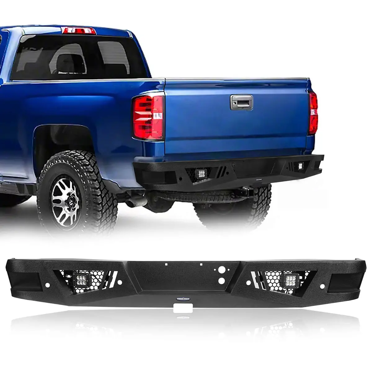Hooke Road Chevrolet Rear Bumper W/Led Floodlights Hr(07-18 Chevy Silverado 1500) 1