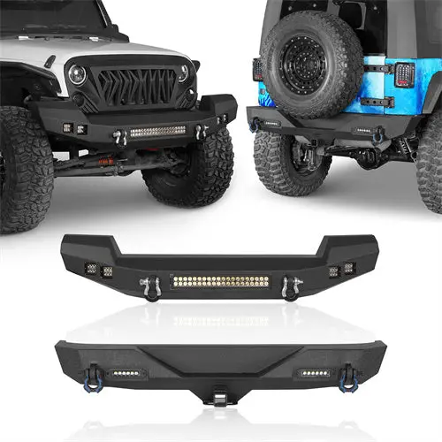 Hooke Road Climber Full Width Front Bumper & Different Trail Rear Bumper Combo(07-18 Jeep Wrangler Jk Jku) 1