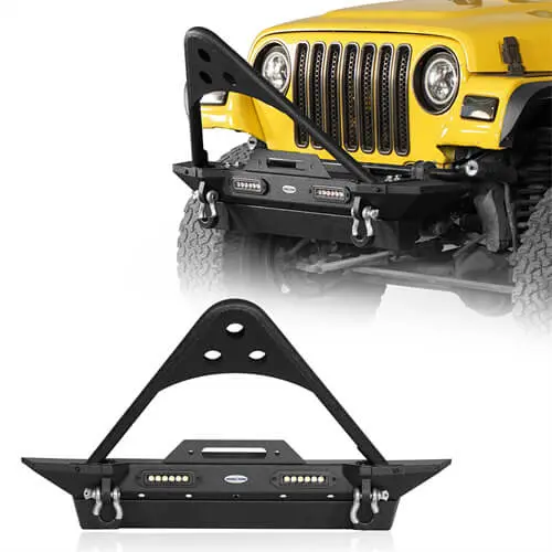 Hooke Road Stinger Front Bumper W/Winch Plate(87-06 Jeep Wrangler Yj & Wrangler Tj) 1