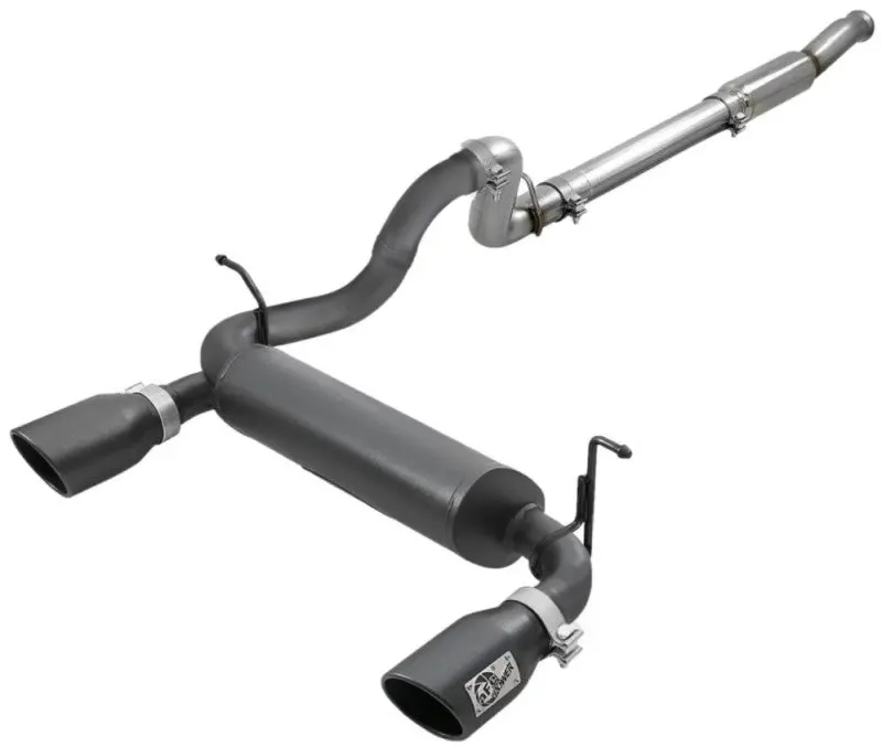 Afe Rebel Series 409 Stainless Steel Cat-Back Exhaust 18-21 Jeep Wrangler Jl 2.0L (T) - Black Tip 1