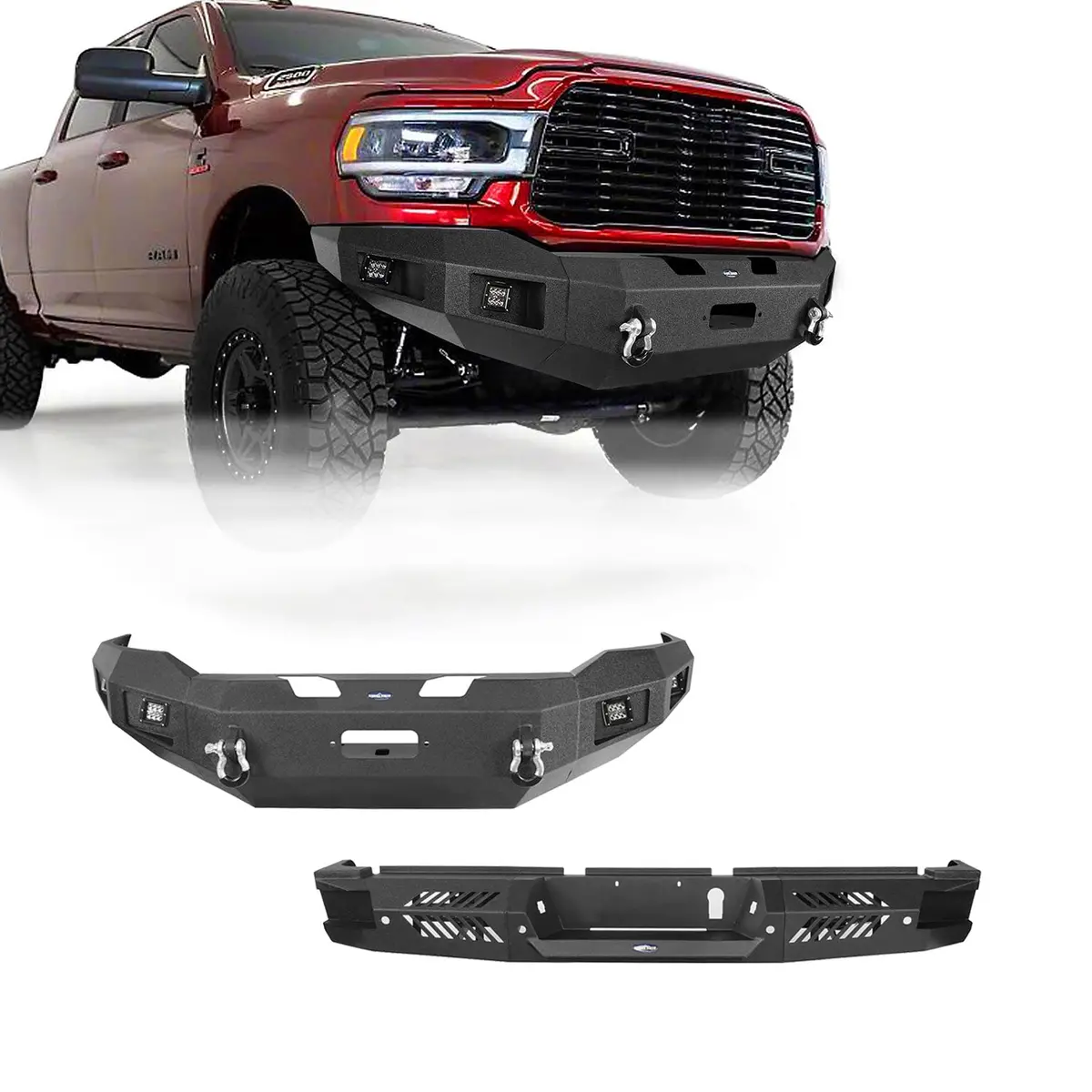 Hooke Road Front Bumper & Rear Bumper (19-24 Ram 2500 3500) 1