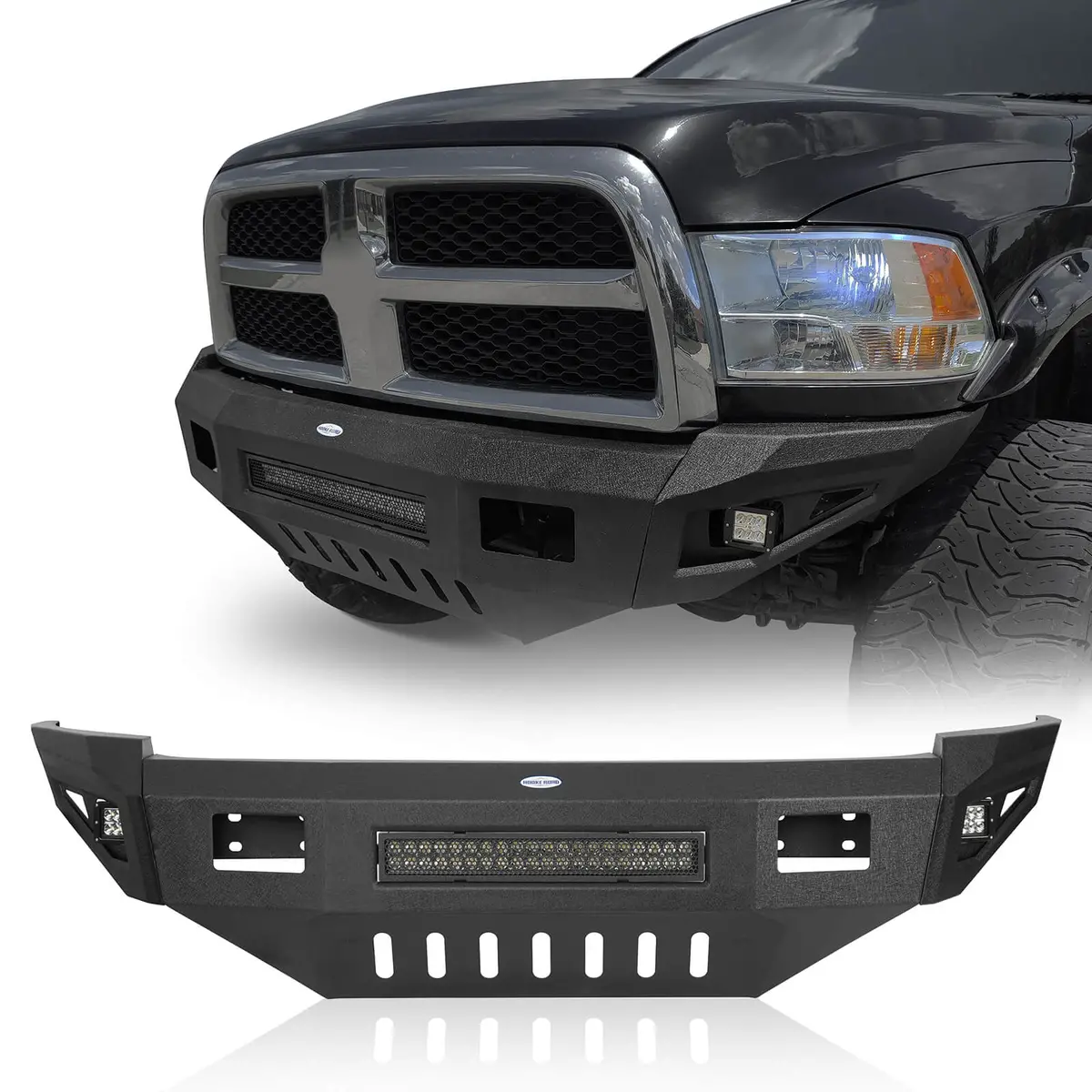 Hooke Road Full Width Front Bumper W/Led Light Bar(10-18 Ram 2500 3500)- Hr 1