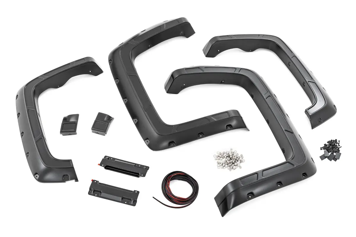 Fender Flares - Defender - 6'7 Inch & 8' Bed - Silver - Chevy Silverado 1500 (14-18) 1