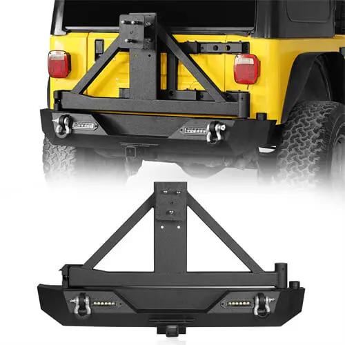 Hooke Road Rear Bumper W/Tire Carrier(87-06 Jeep Wrangler Tj & Wrangler Yj) 1